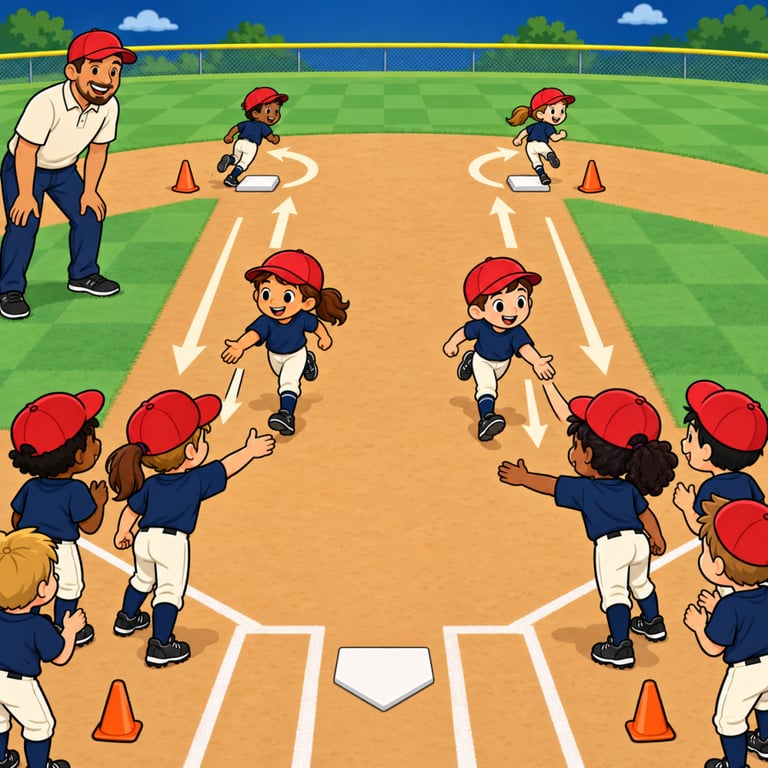 Illustration for the drill Bases Relay Race.